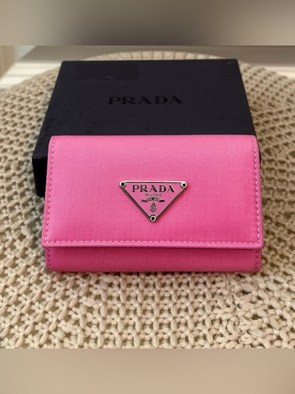 Prada Hot Pink Saffiano Key holder Wallet